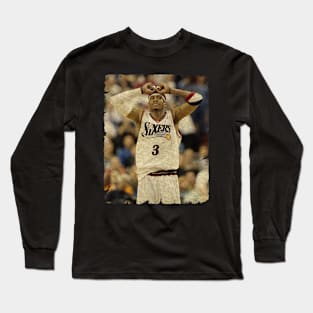 Allen Iverson in Philadelphia 76ers Long Sleeve T-Shirt